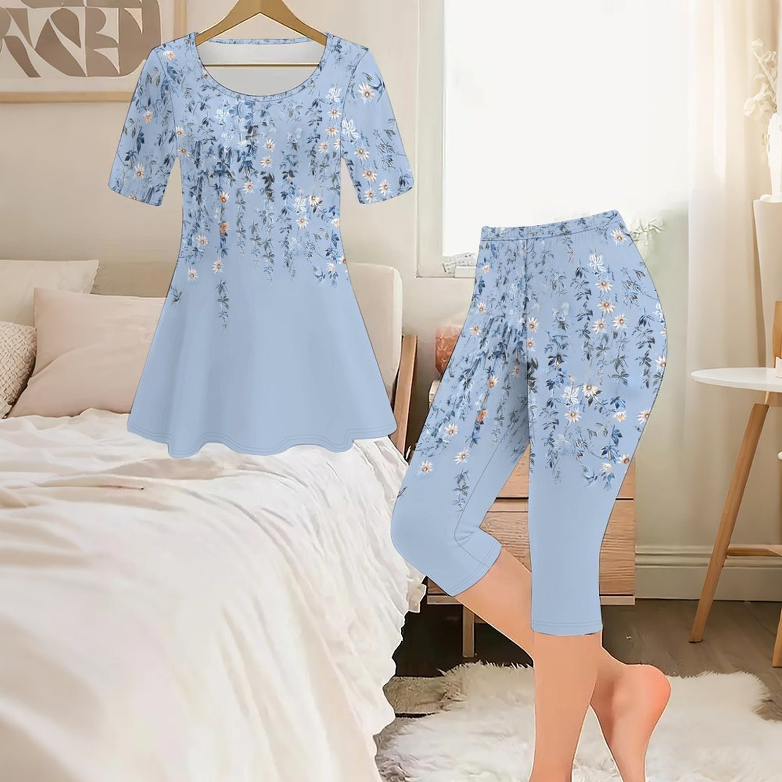 Romper Floral Print - 2-delig vintage print set dames casual