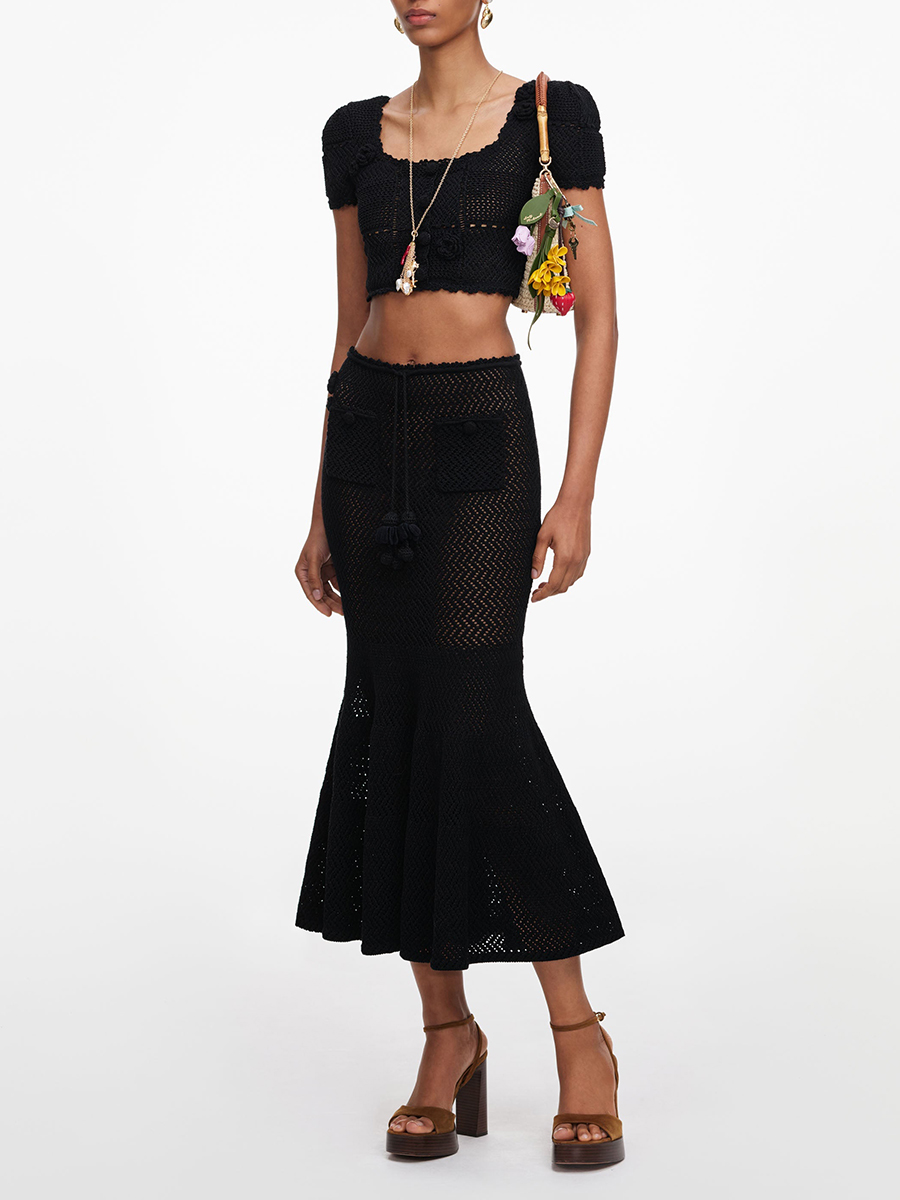 VGH Zwarte 3D Bloemmotief Holl - Crop Top Crochet recensie en prijs