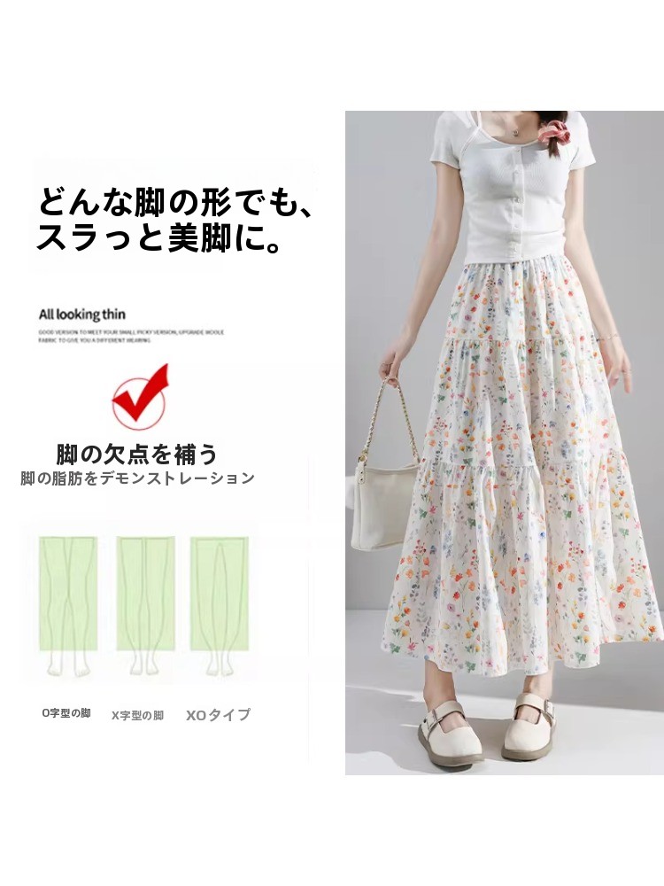 Plus Size A-lijn Midi-rok met  - Midi Skirt Floral recensie en prijs