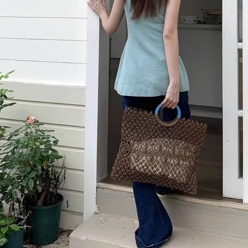 Boho geweven stro draagtas voo - Tote Bag Beach recensie en prijs