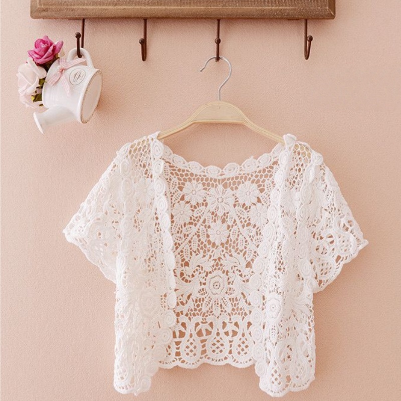 Dames bloemen gehaakte doorsch - Crop Top Crochet recensie en prijs