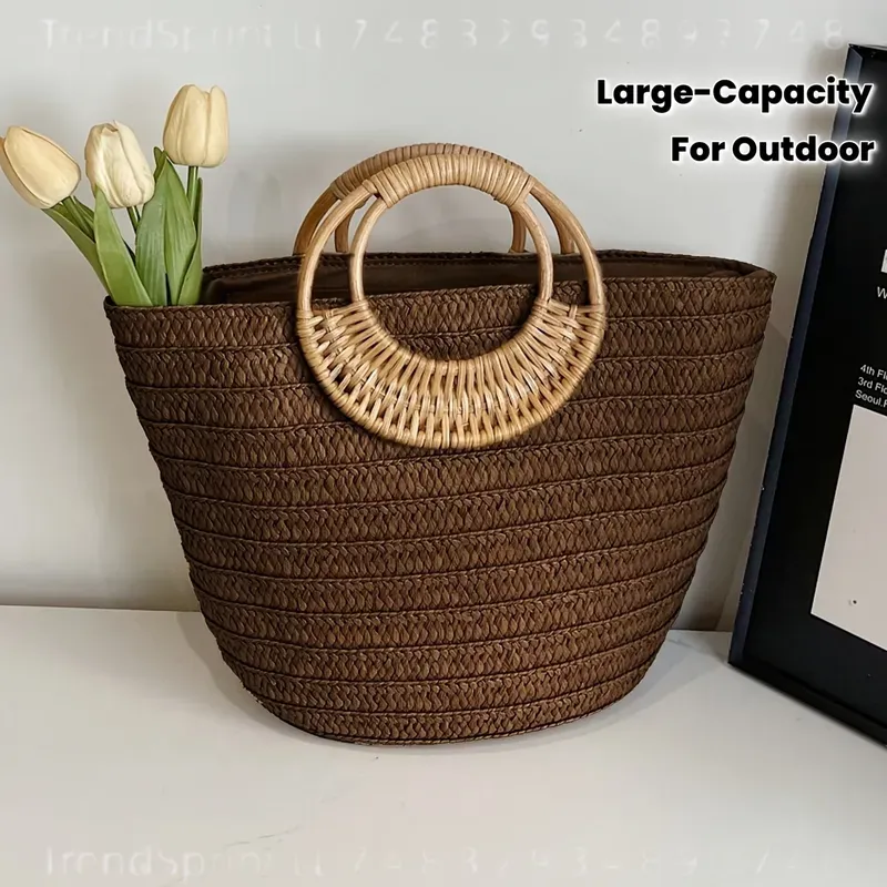 Dames zomer geweven papieren d - Tote Bag Beach recensie en prijs