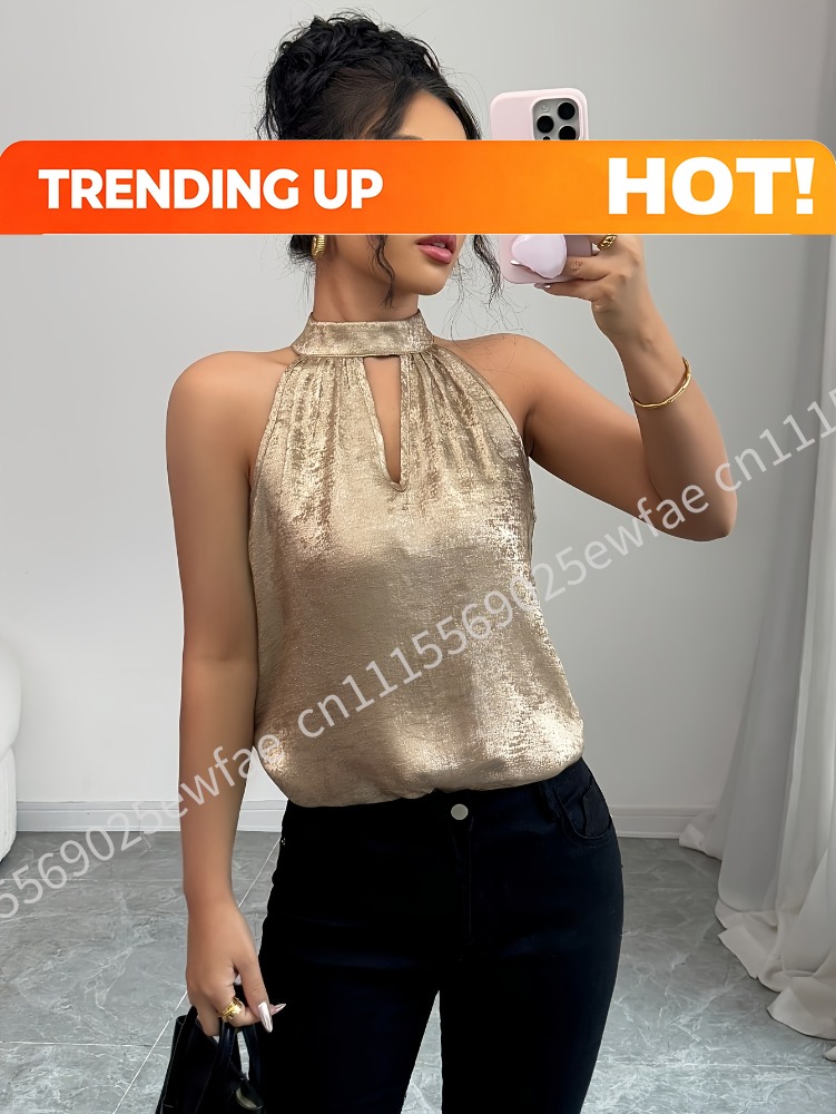 Champagne gouden glanzende gla - Blouse Off Shoulder recensie en prijs
