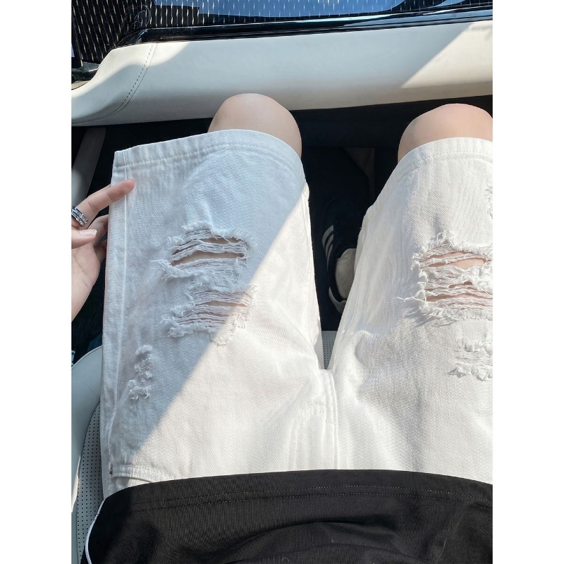 Heren elastische denim shorts  - Shorts Denim Frayed recensie en prijs