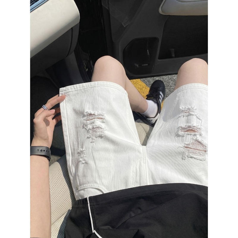 Heren elastische denim shorts  - Shorts Denim Frayed recensie en prijs