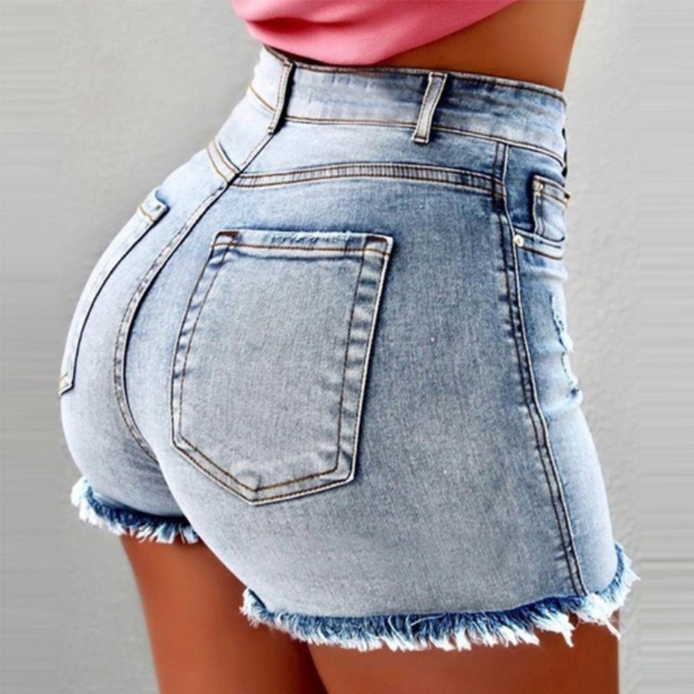 Denim shorts met hoge taille v - Shorts Denim Frayed recensie en prijs