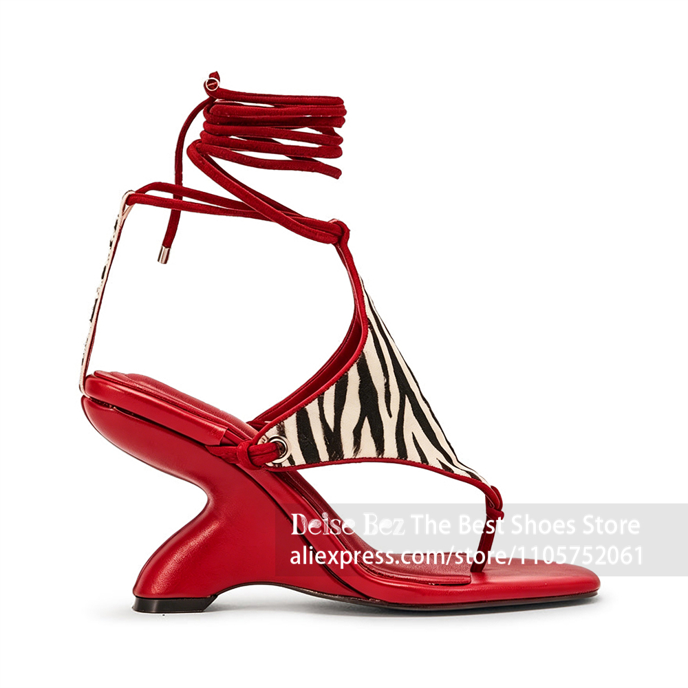 Zebra-print veter-sandalen met - Sandal Strappy Heeled recensie en prijs