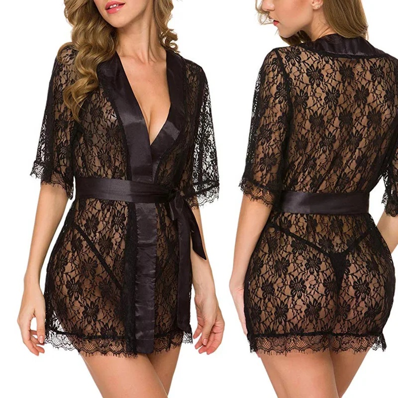 Nolia Bloemkant V-hals Lingeri - Kimono Sheer Floral recensie en prijs